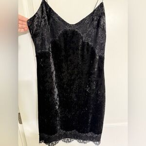 Guess Black Velvet and lace Slip Dress